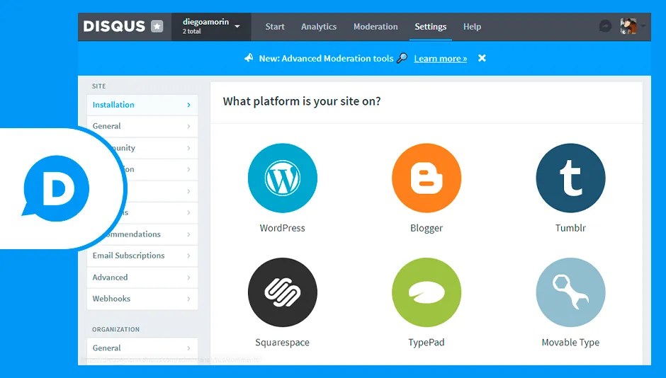 Sitio web de Disqus