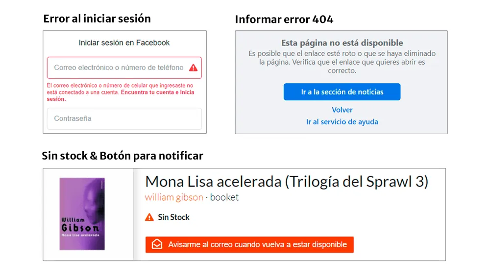 Ayude a los usuarios a reconocer errores