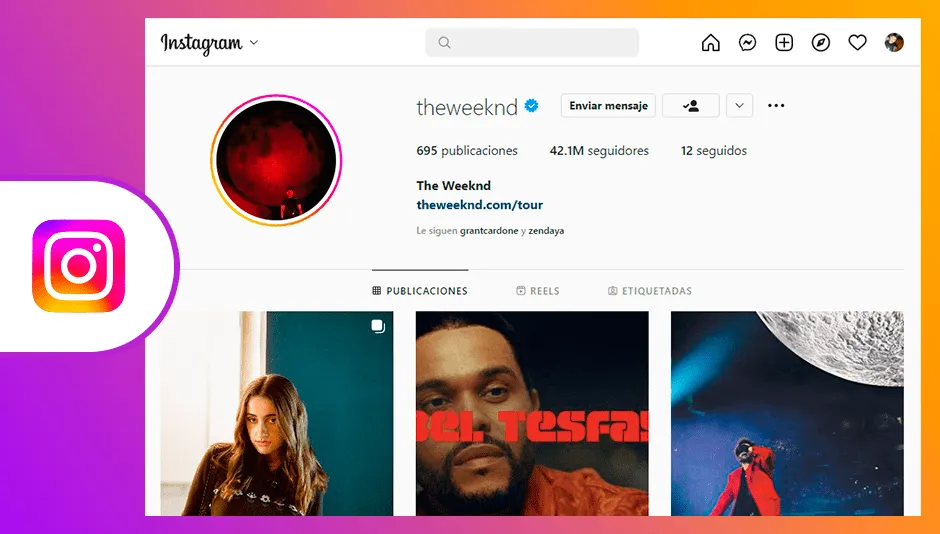 Sitio web de Instagram