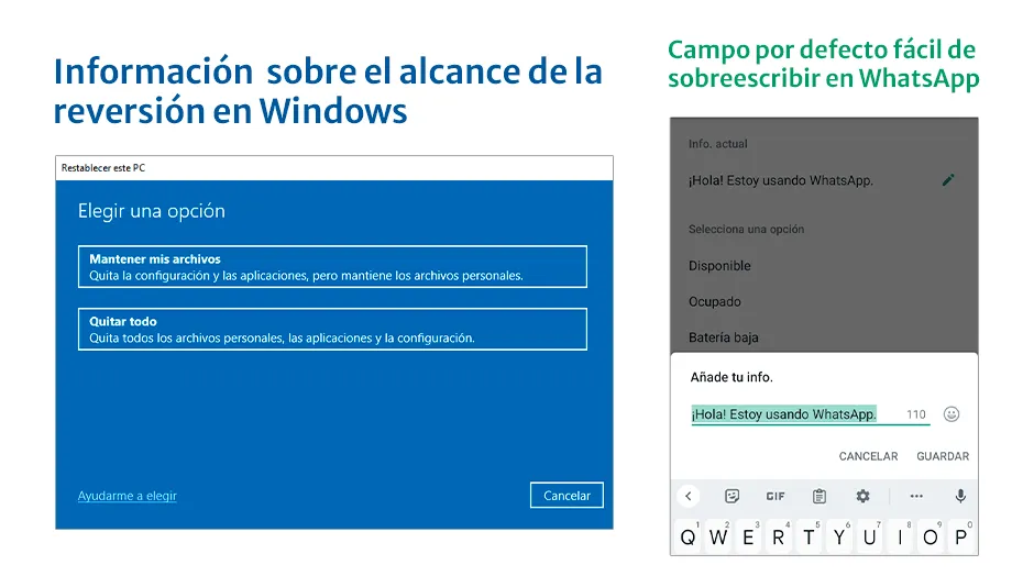 Valores por defecto ejemplos Tognazzini