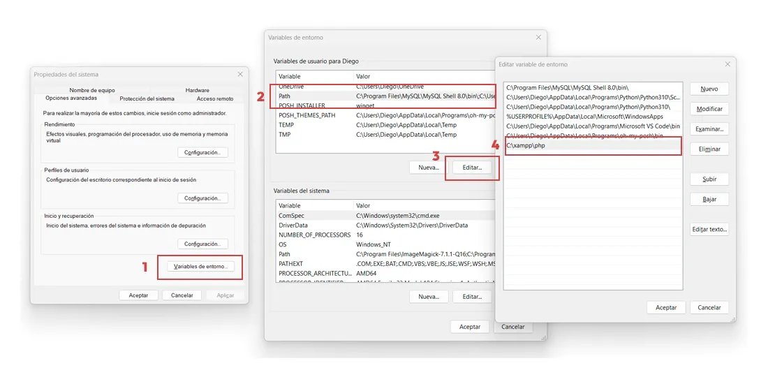 Pasos para agregar una nueva variable de entorno en Windows